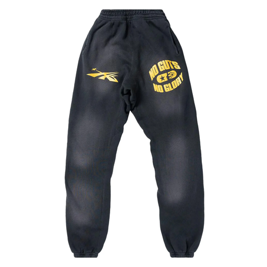 Hellstar No Guts No Glory Closed Elastic Bottom Sweatpants Midnight Dye Black